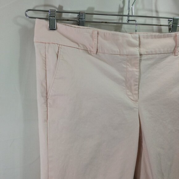 LOFT Marisa Cropped Pants Ankle Light Pink Cotton Stretch Size 16 - Picture 4 of 4